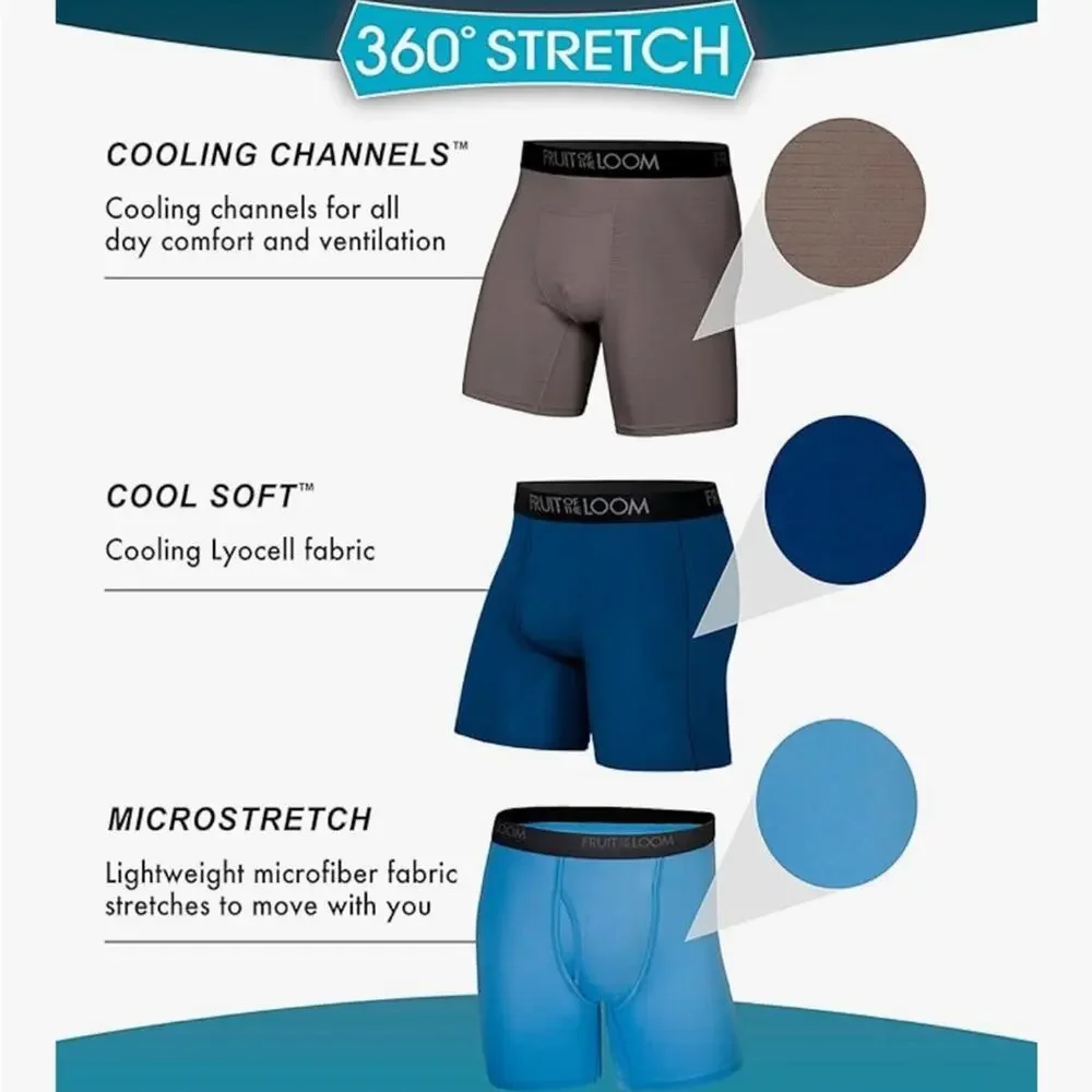 Fruit of the Loom Men's Micro Stretch Boxer Briefs- 5 pack Small